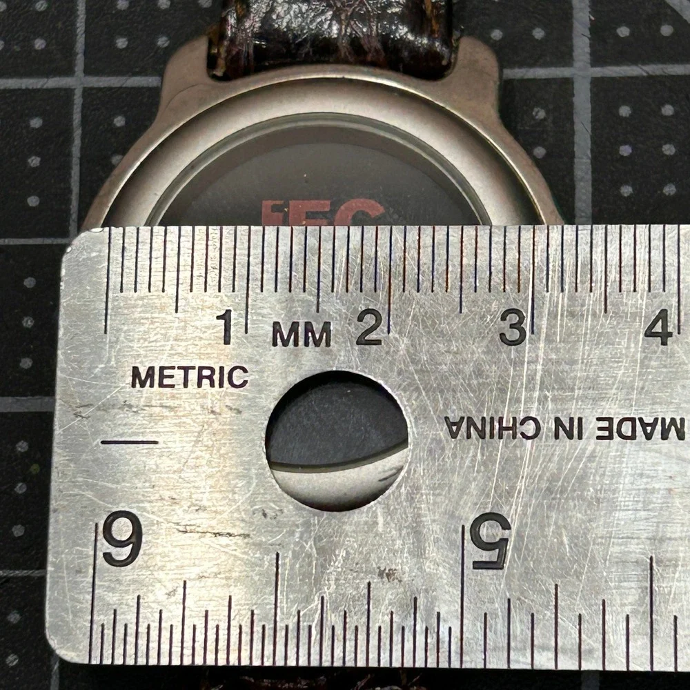 SWEDA IFC Quartz Watch Stainless Steel Back Water Resistant Genuine Leather Band